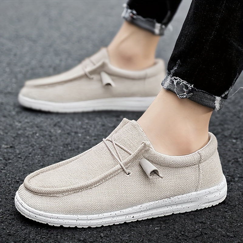 Men's Loafer Shoes with Decorative Shoelaces - Comfy Non-Slip Slip-On Breathable Shoes