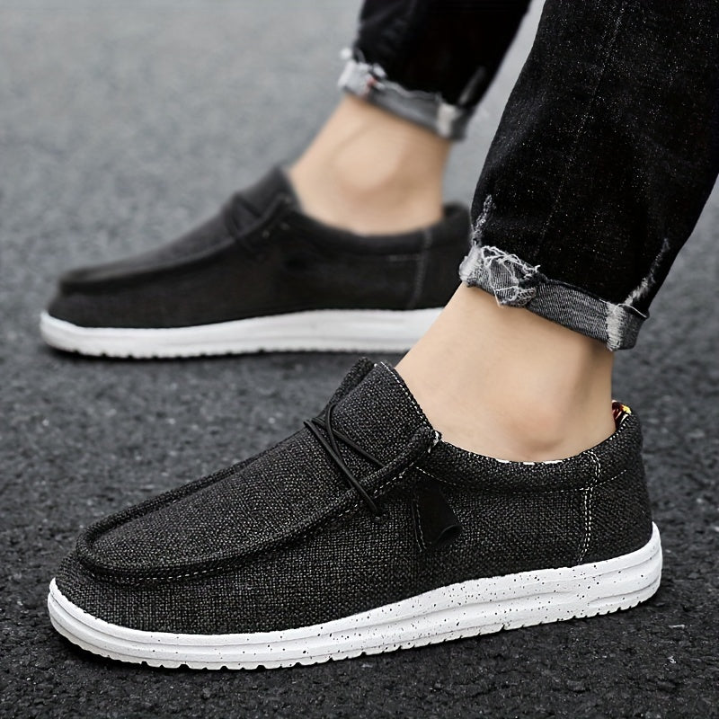 Men's Loafer Shoes with Decorative Shoelaces - Comfy Non-Slip Slip-On Breathable Shoes